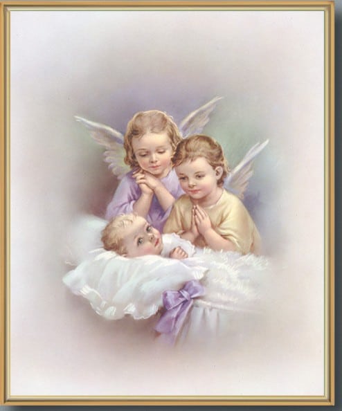 Gold Framed Print Guardian Angel